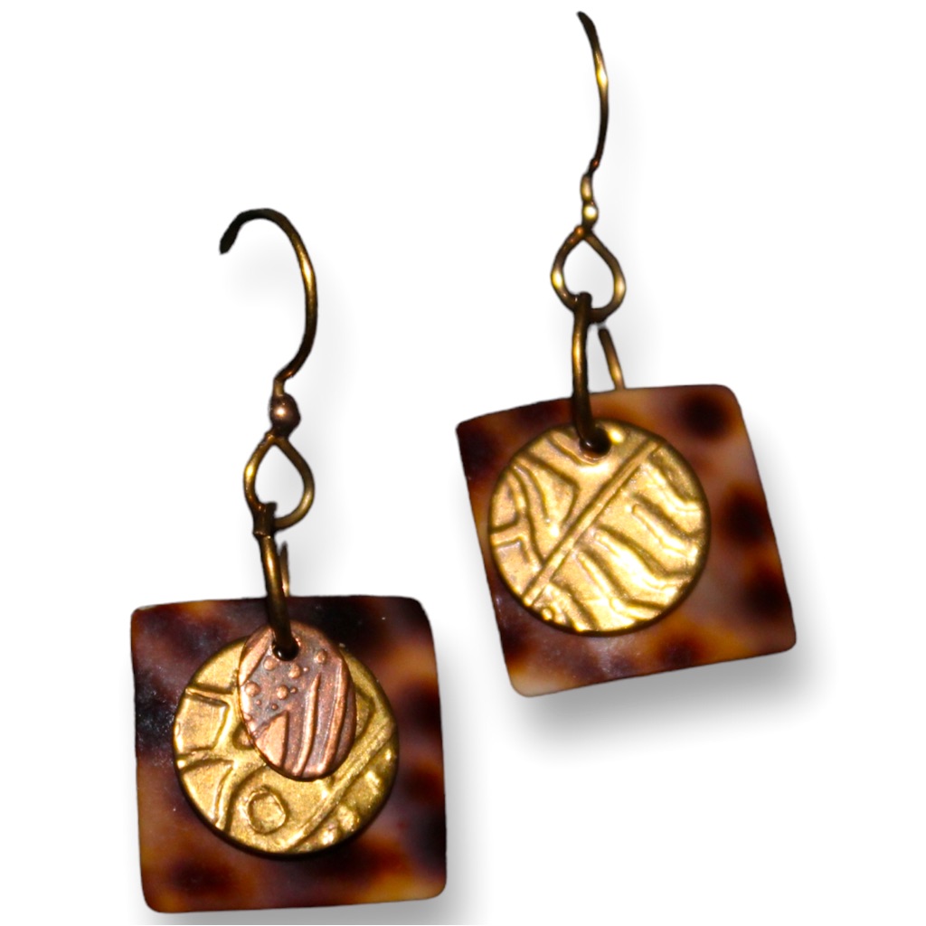 Tortoise Shell Dangle Earrings